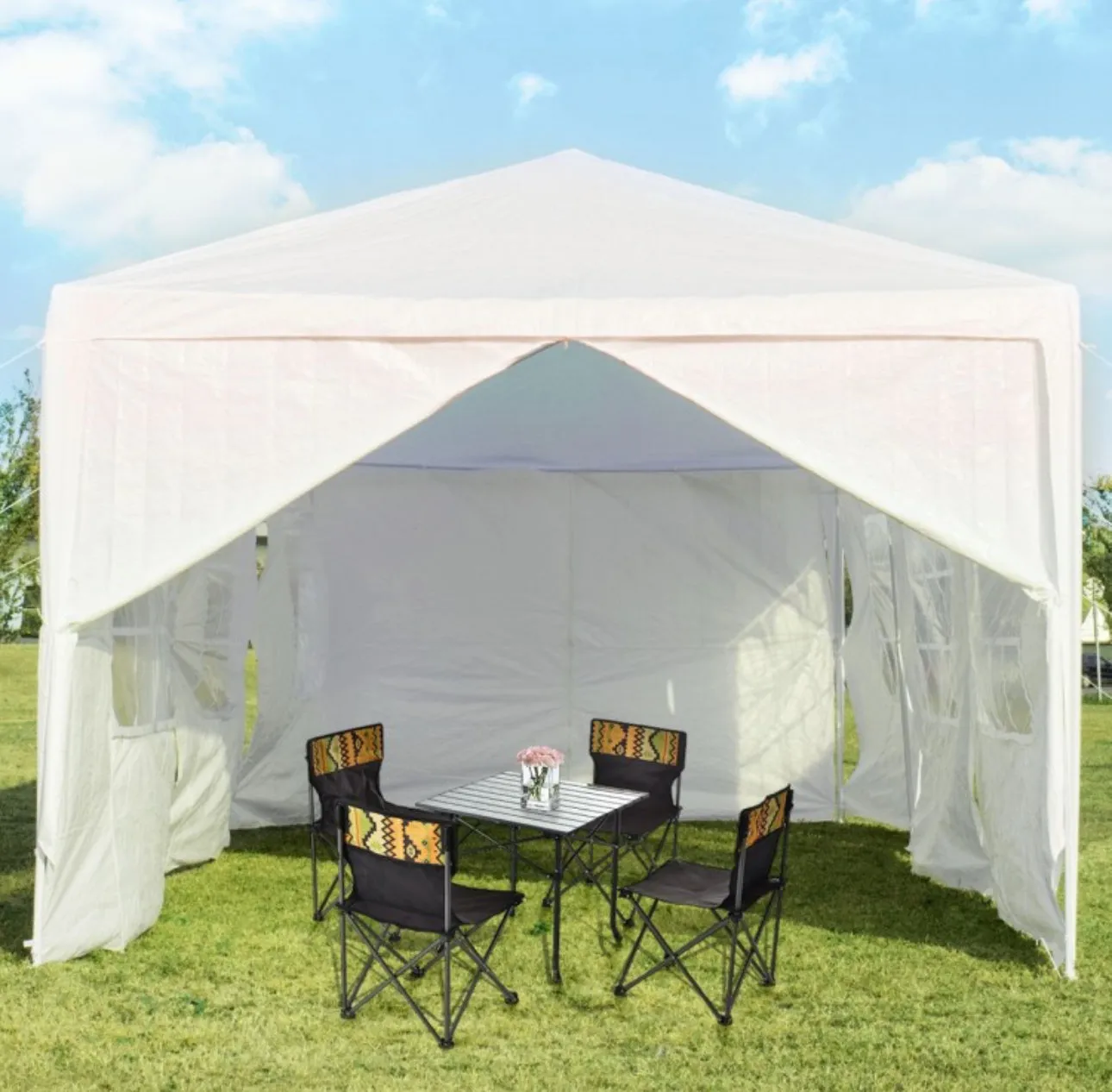 Very Cool 10x30 FT Heavy Duty Outdoor Canopy Tent With 6 Removable Sidewalls | 2 Doorways | Transparent Windows | Spacious | Patio