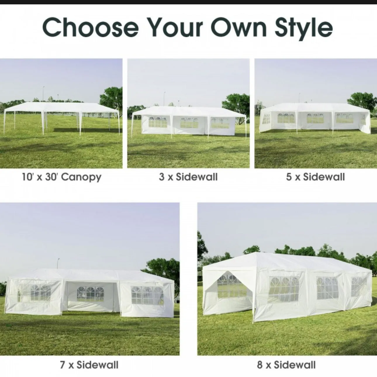 Very Cool 10x30 FT Heavy Duty Outdoor Canopy Tent With 6 Removable Sidewalls | 2 Doorways | Transparent Windows | Spacious | Patio