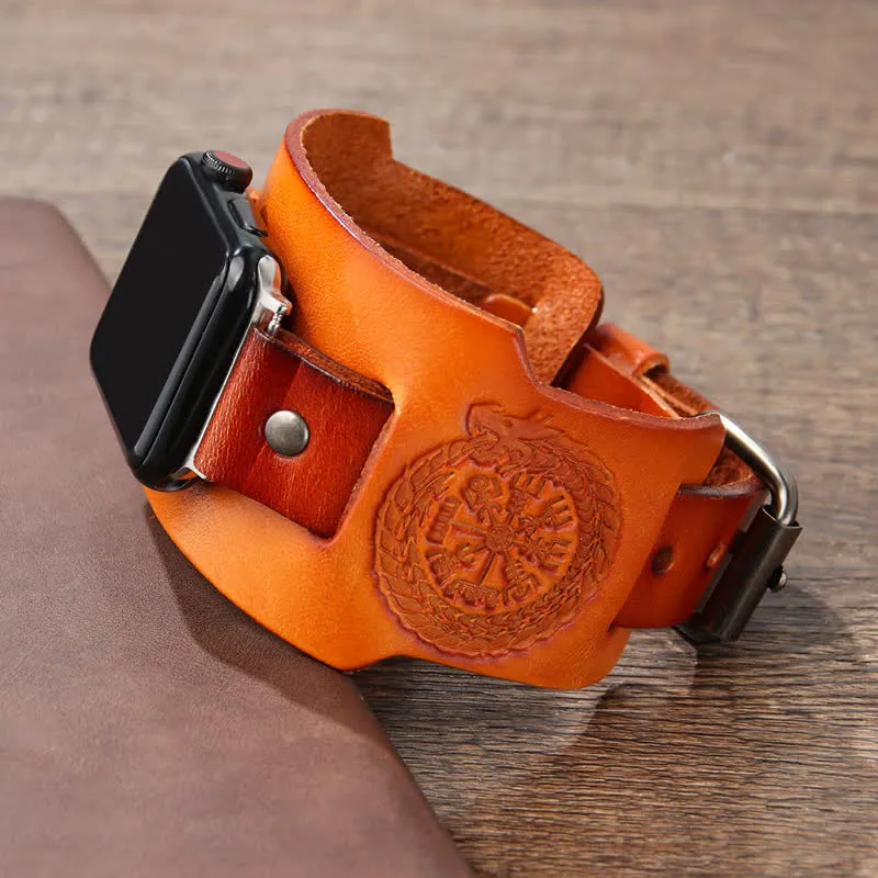 Viking Compass Dragon Totem Leather Watch Band